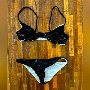 Acacia bikini top and bottom. Mesh matching set. Cheeky bottoms.